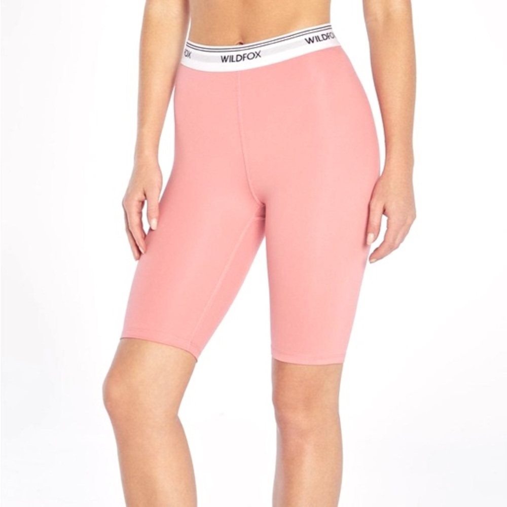 WILDFOX | NWT HIGH WAISTED BUBBLEGUM BIKER SHORTS